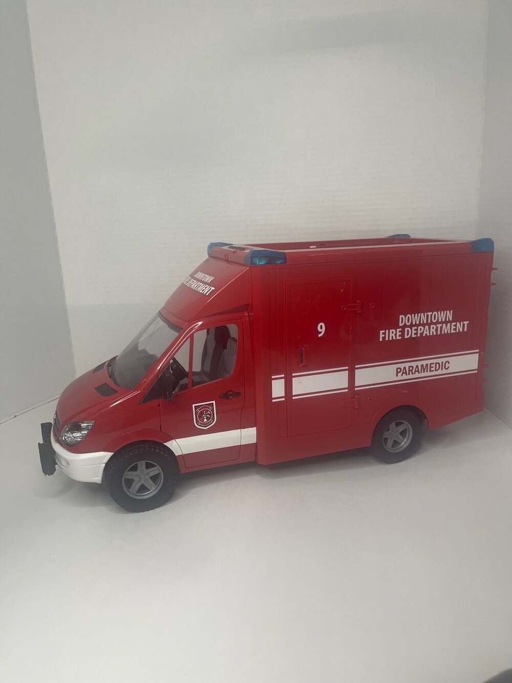 (Missing Doors) Bruder MB Sprinter Paramedic Fire Department Toy Vehicle